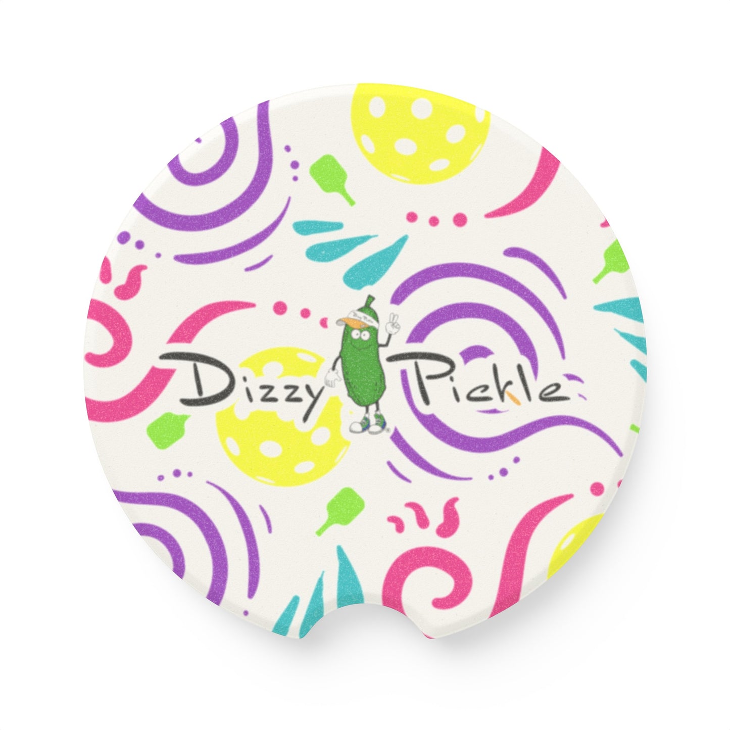 Dizzy Pickle It's Swell White Soapstone Car Coaster