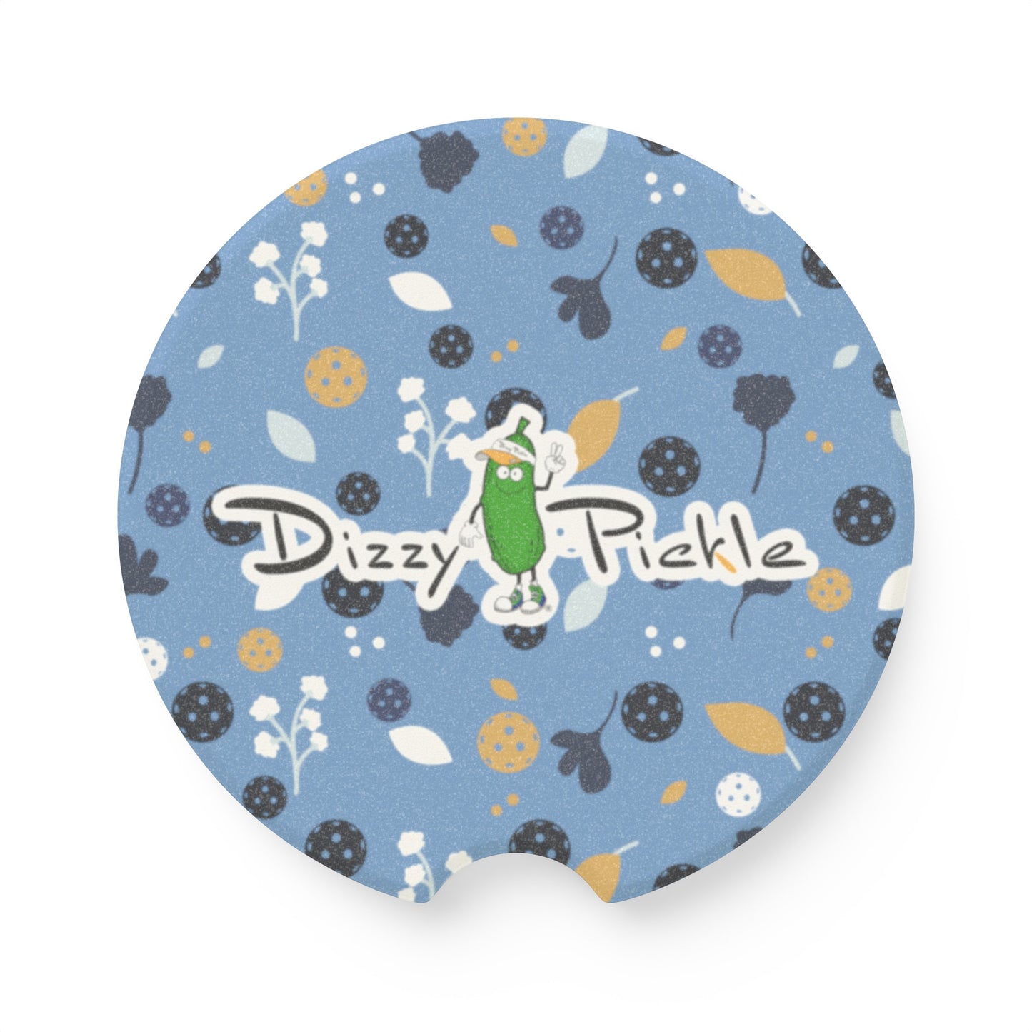 Dizzy Pickle Lesley Light Blue Soapstone Car Coaster