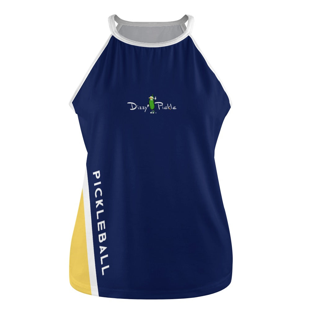 Dizzy Pickle Performance DS Women's Pickleball Sleeveless Crew Neck Vest Midnight Blue Yellow