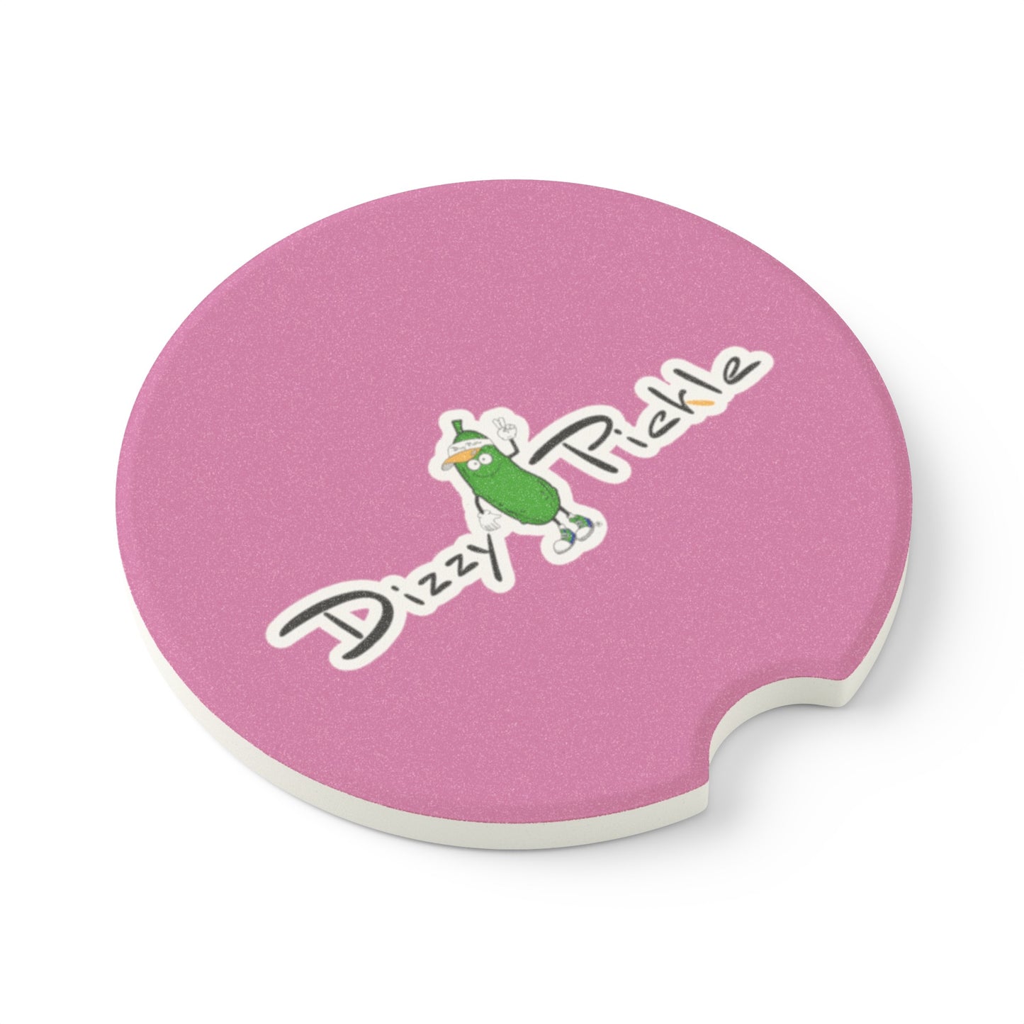 Dizzy Pickle DZY P Classic Light Pink Soapstone Car Coaster