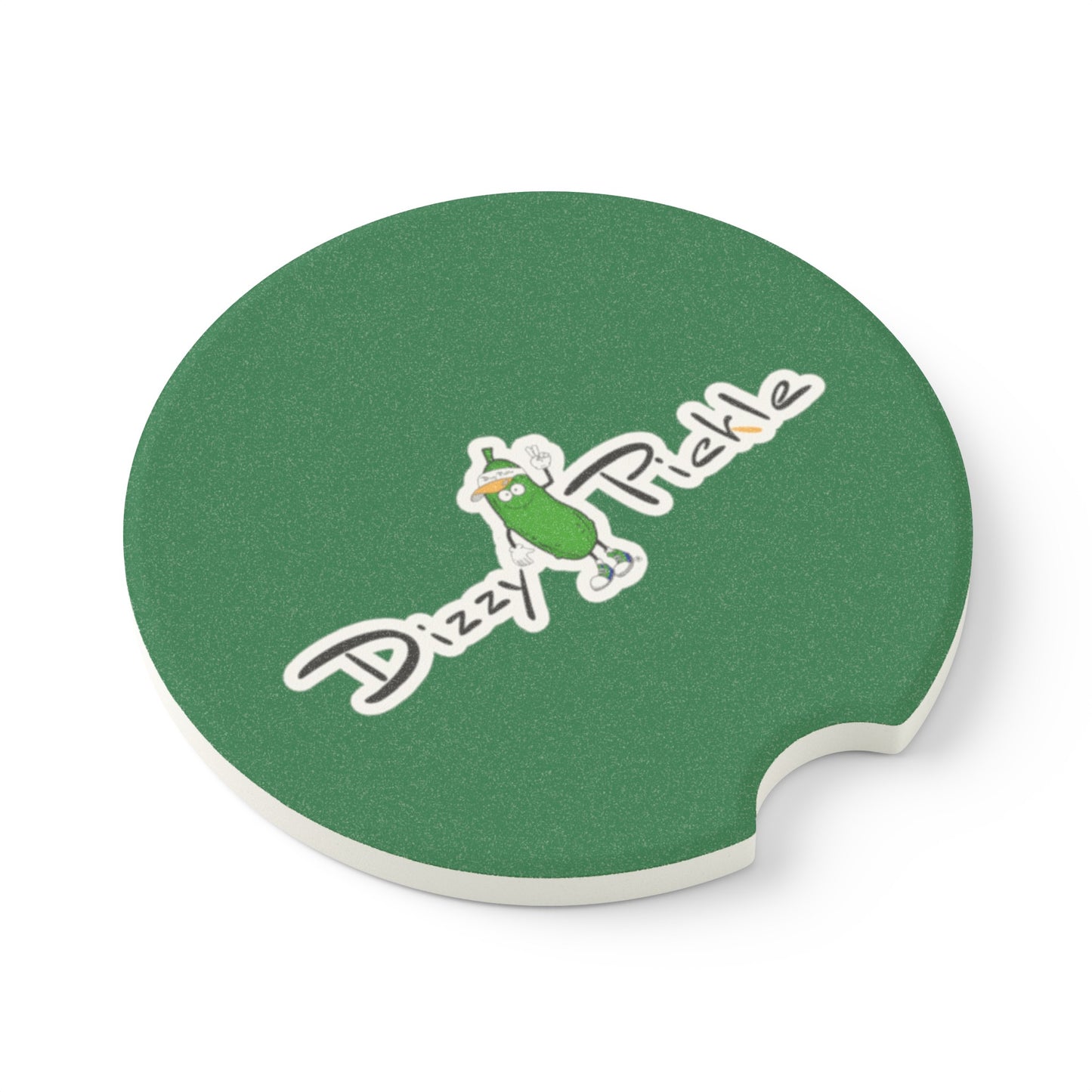 Dizzy Pickle DZY P Classic Pickle Green Soapstone Car Coaster