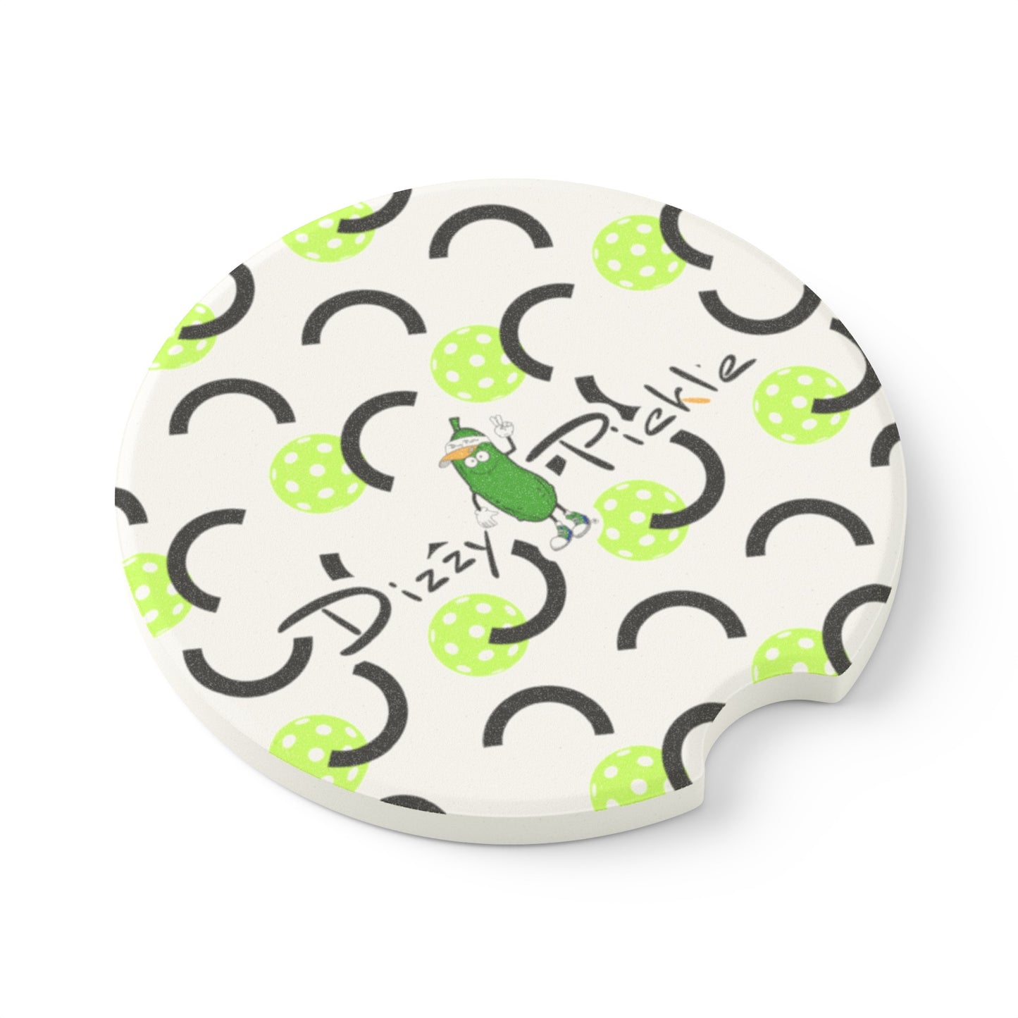 Dizzy Pickle Believe White Soapstone Car Coaster