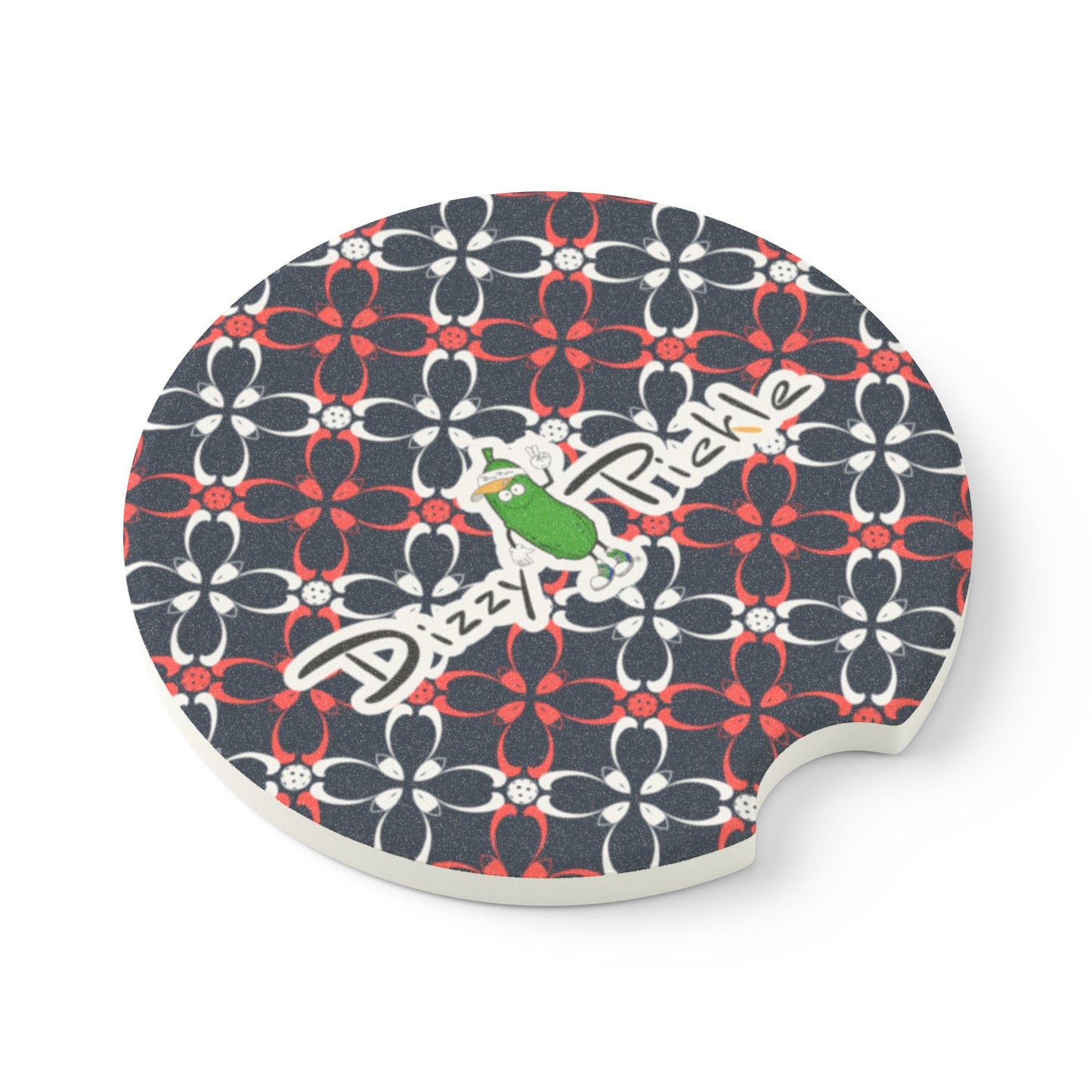 Dizzy Pickle Van Petals Navy Blue Soapstone Car Coaster