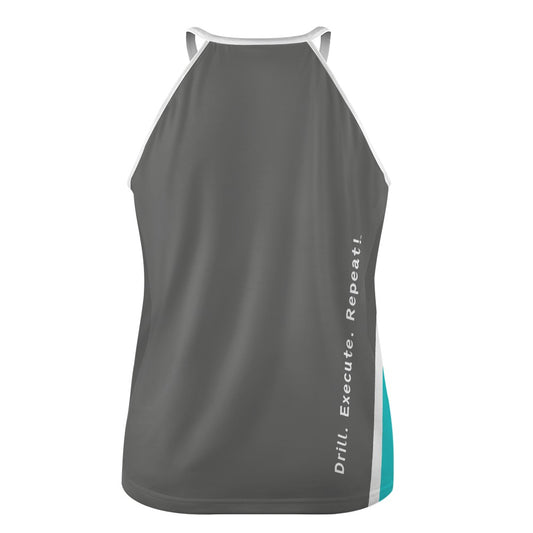 Dizzy Pickle Performance DS Women's Pickleball Sleeveless Crew Neck Vest Gray Turquoise