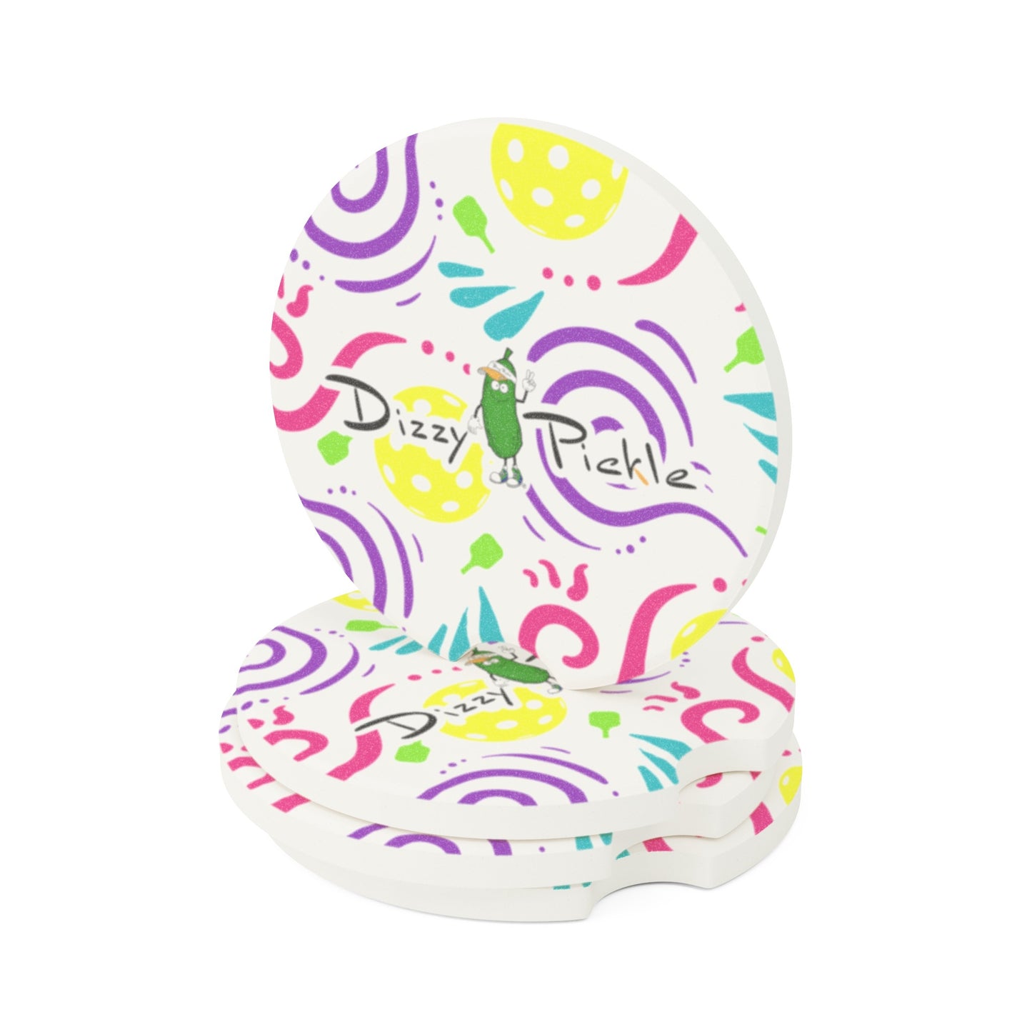 Dizzy Pickle It's Swell White Soapstone Car Coaster