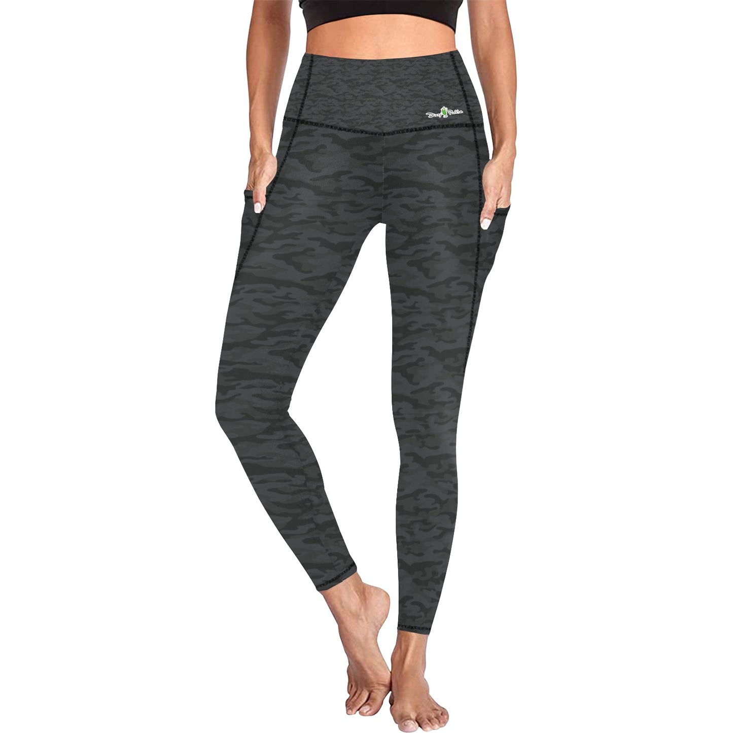 Dizzy Pickle Jan Black_Midnight Women's Pickleball Performance Leggings (Ankle Length, High-Waisted, & Two Side Pockets)