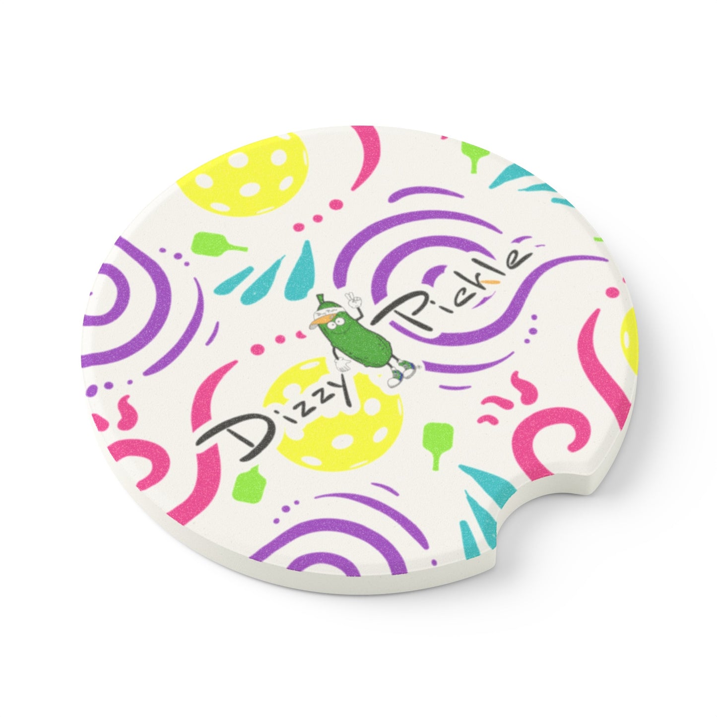 Dizzy Pickle It's Swell White Soapstone Car Coaster