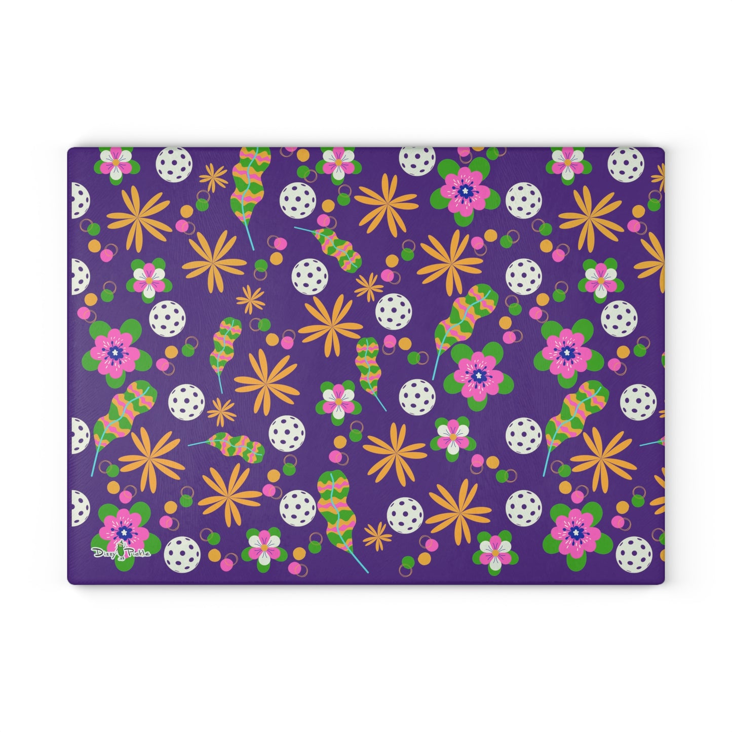 Dizzy Pickle Rita Purple Pickleball Glass Cutting Board