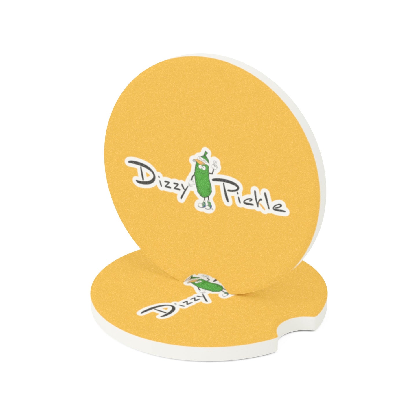 Dizzy Pickle DZY P Classic Yellow Soapstone Car Coaster