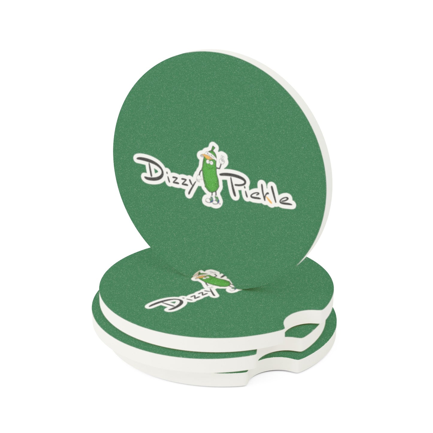 Dizzy Pickle DZY P Classic Pickle Green Soapstone Car Coaster