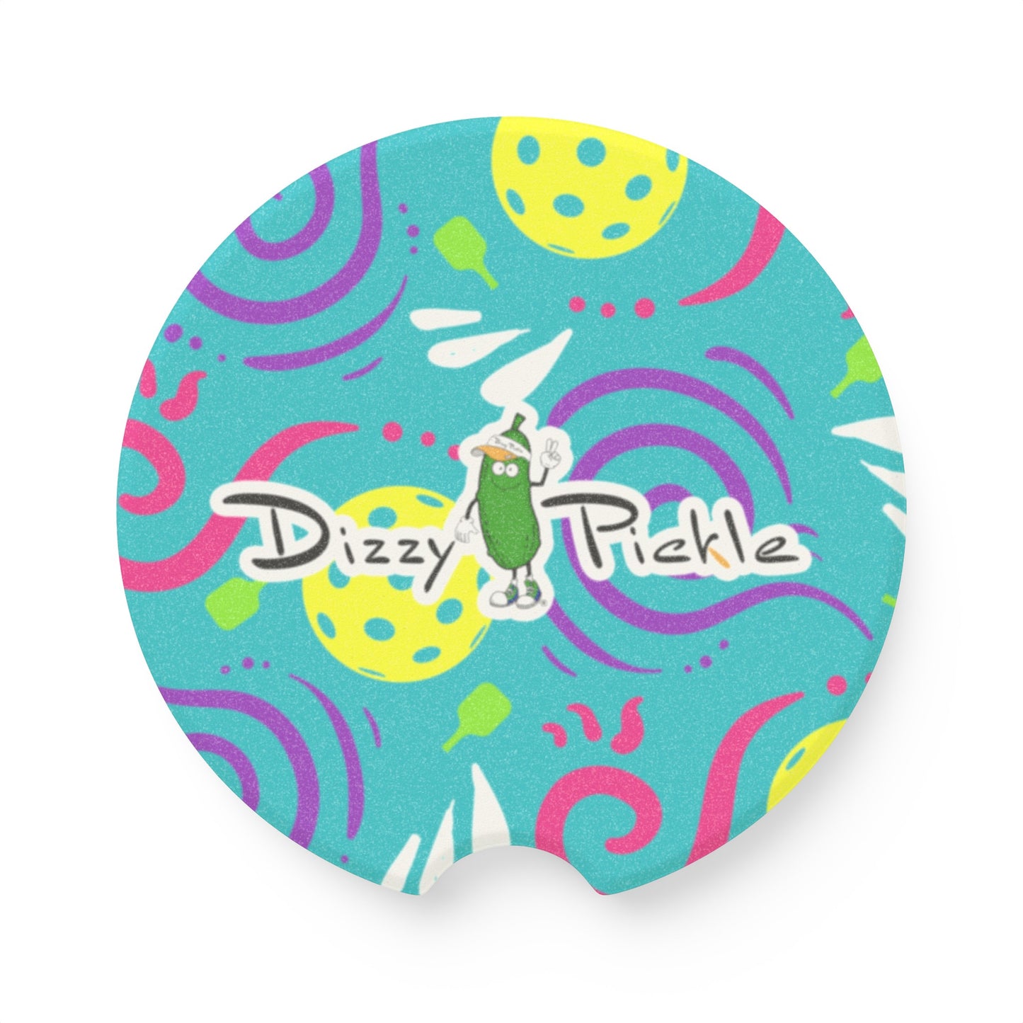 Dizzy Pickle It's Swell Blue Soapstone Car Coaster