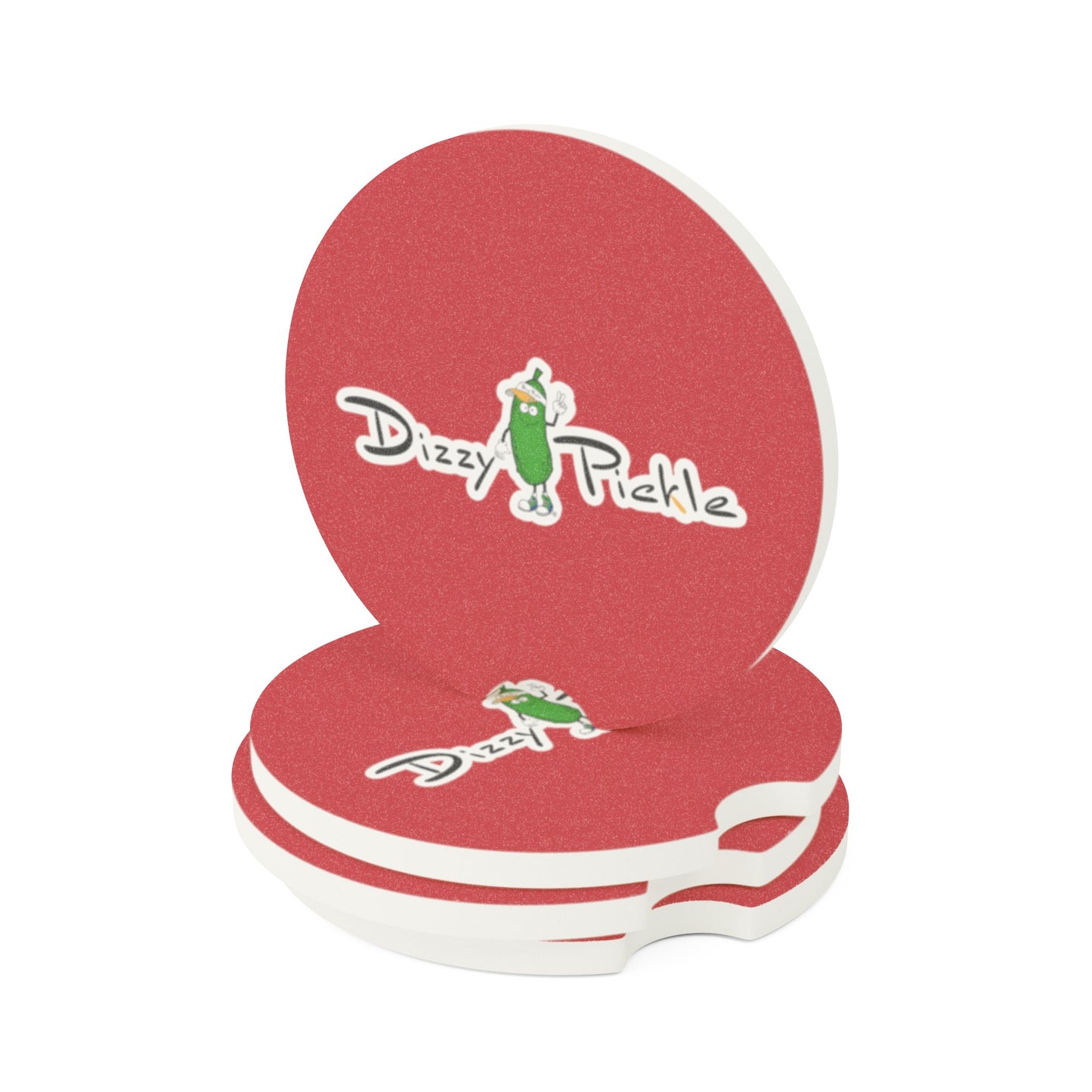 Dizzy Pickle DZY P Classic Deep Red Soapstone Car Coaster