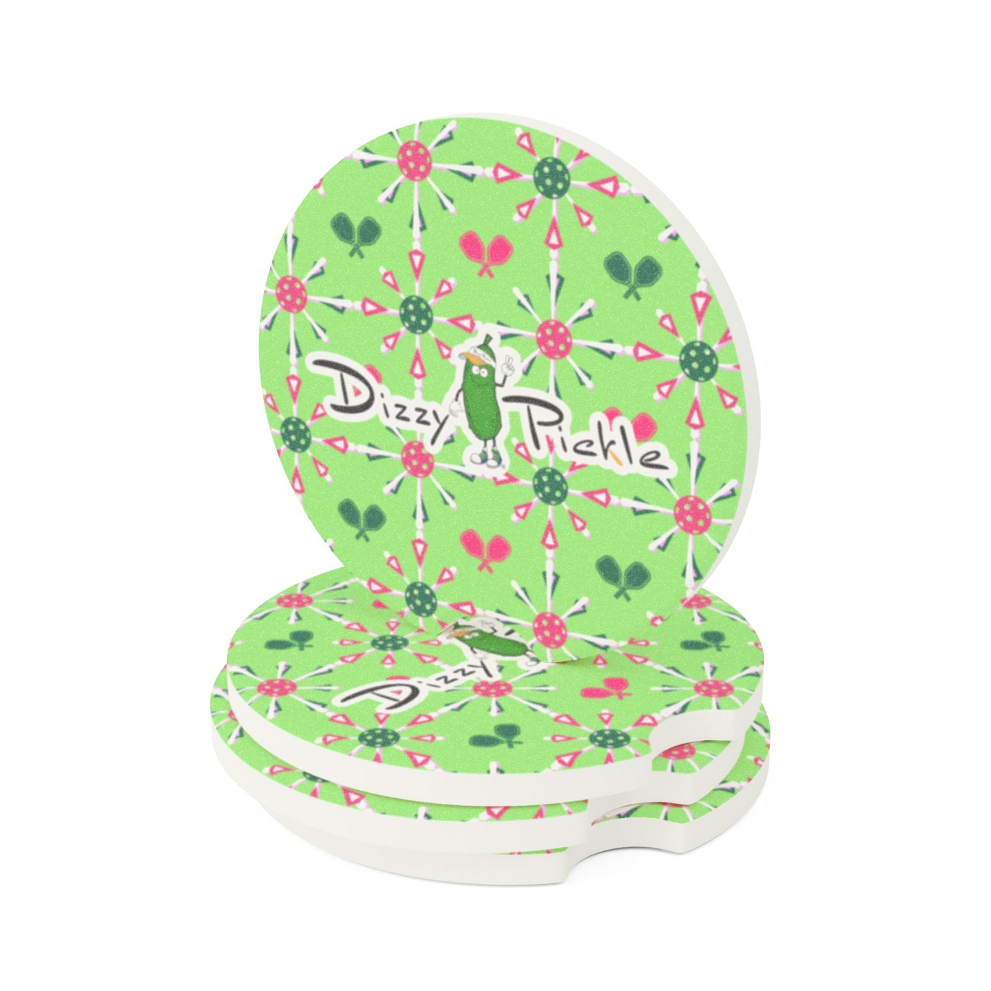 Dizzy Pickle Penny Paddles and Balls PG Soapstone Car Coaster