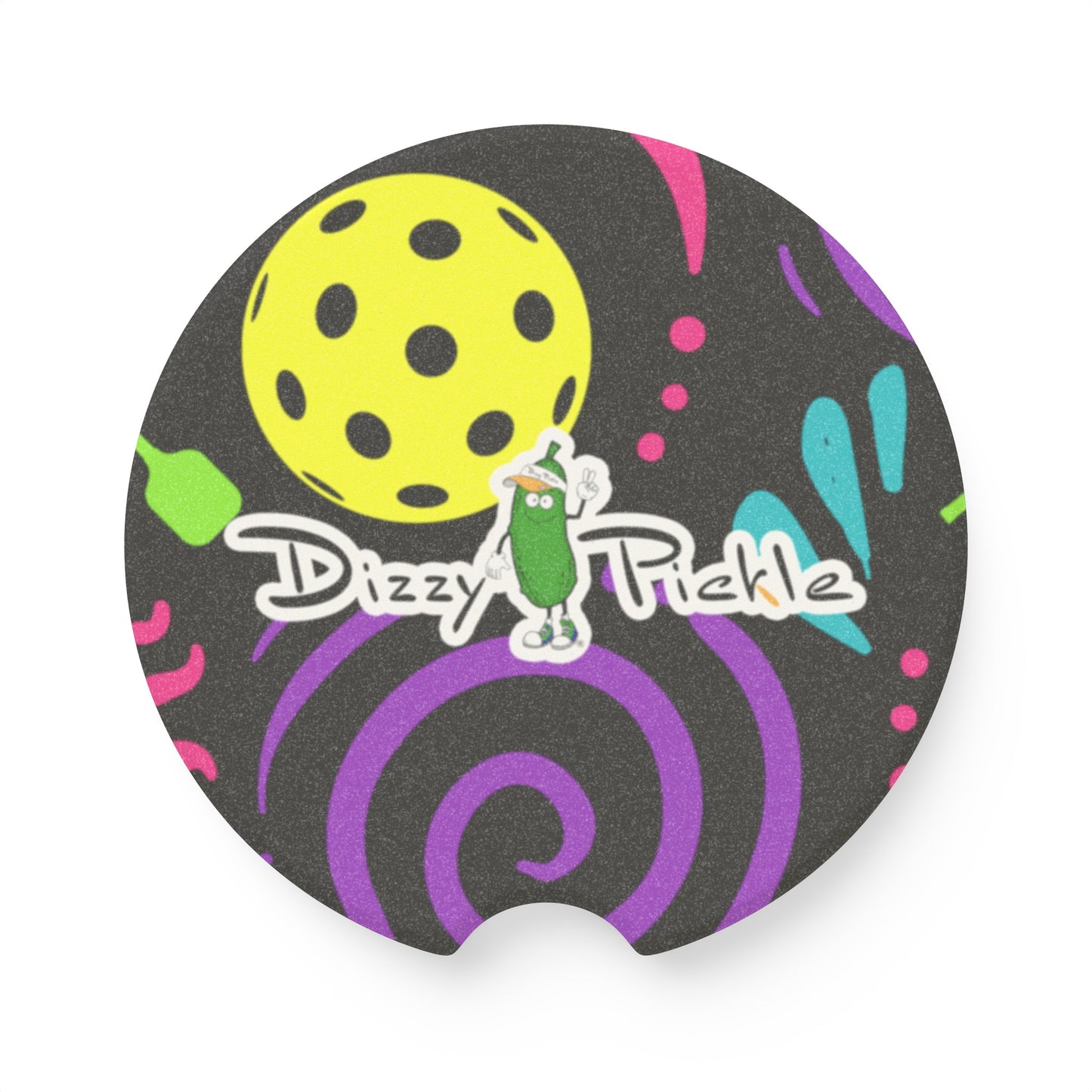 Dizzy Pickle It's Swell Black Soapstone Car Coaster