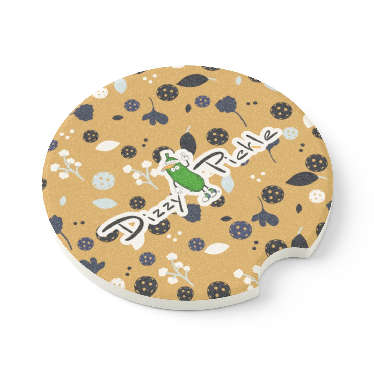 Dizzy Pickle Lesley Gold Soapstone Car Coaster