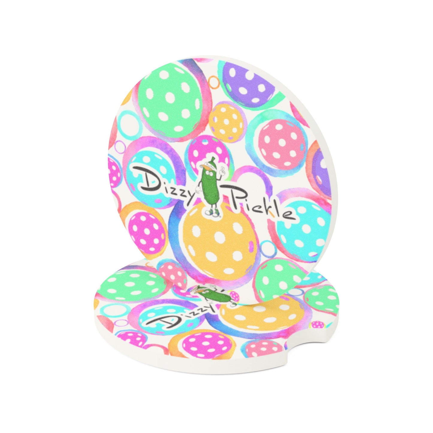 Dizzy Pickle Emily BW Soapstone Car Coaster