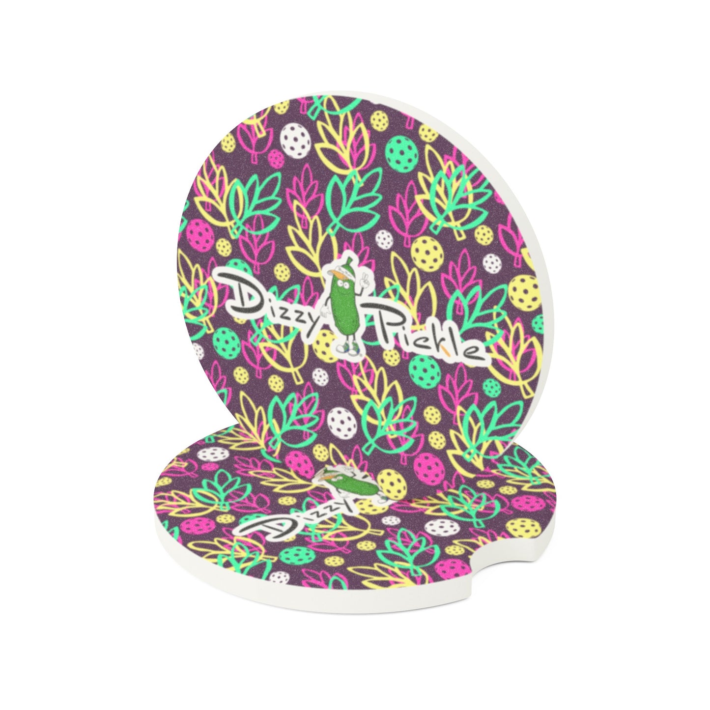 Dizzy Pickle Charlotte Leaves Soapstone Car Coaster