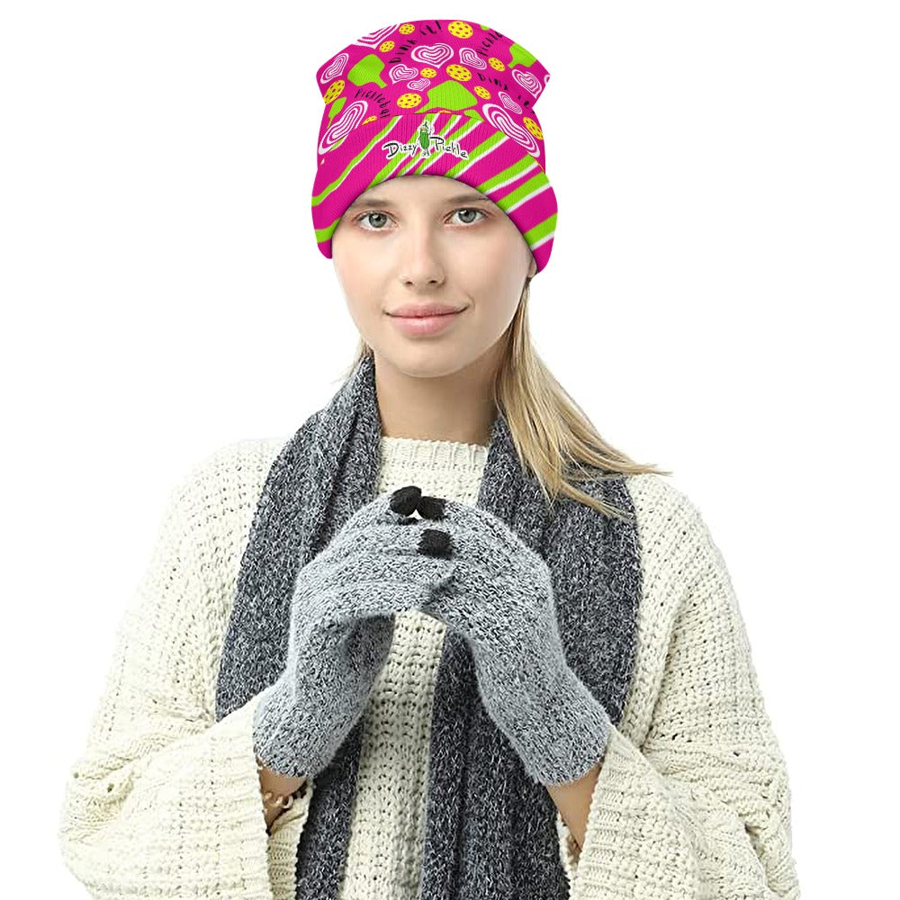 Dizzy Pickle Dinking Diva Hearts PG One-Size Knitted Beanie