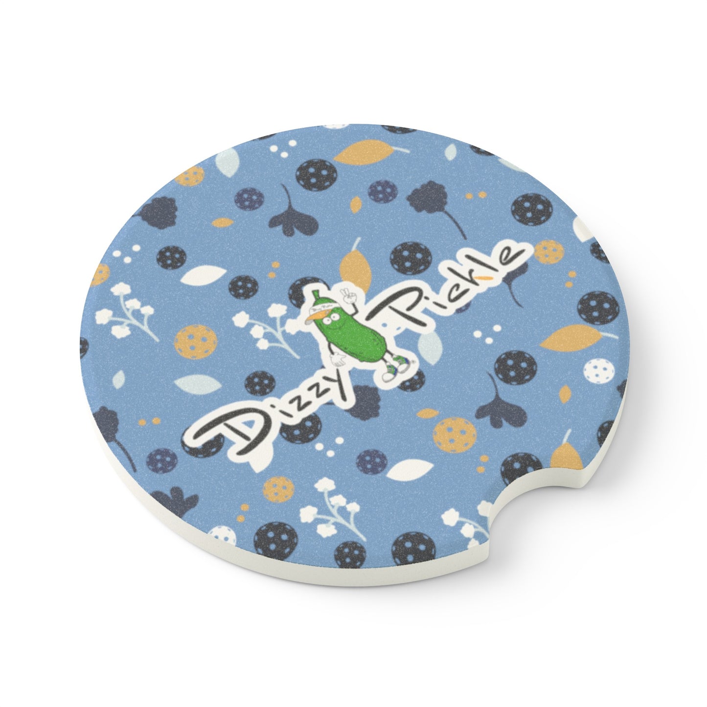 Dizzy Pickle Lesley Light Blue Soapstone Car Coaster