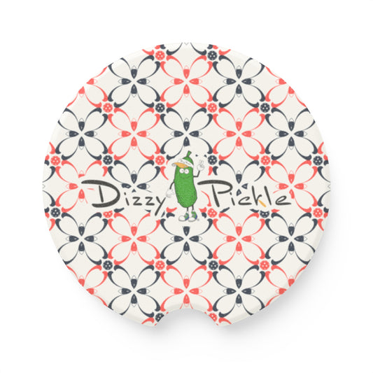 Dizzy Pickle Van Petals White Soapstone Car Coaster