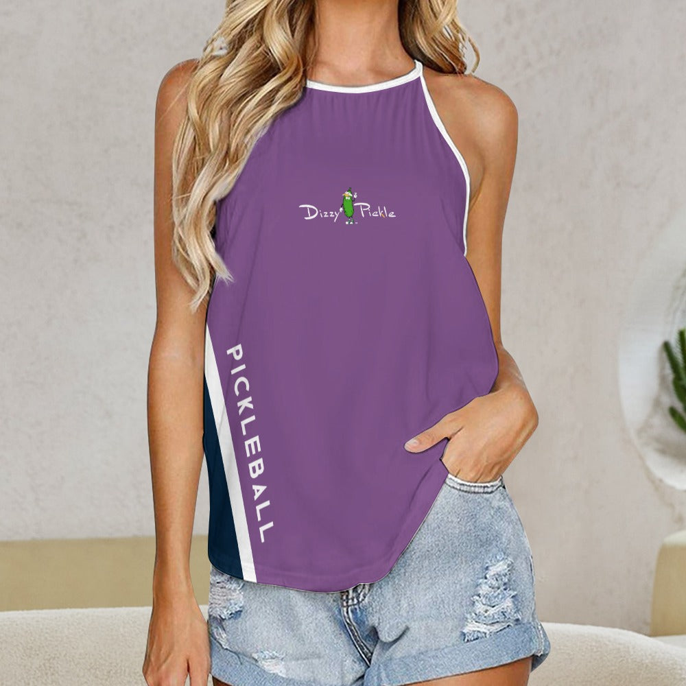 Dizzy Pickle Performance DS Women's Pickleball Sleeveless Crew Neck Vest Dark Magenta Navy Blue