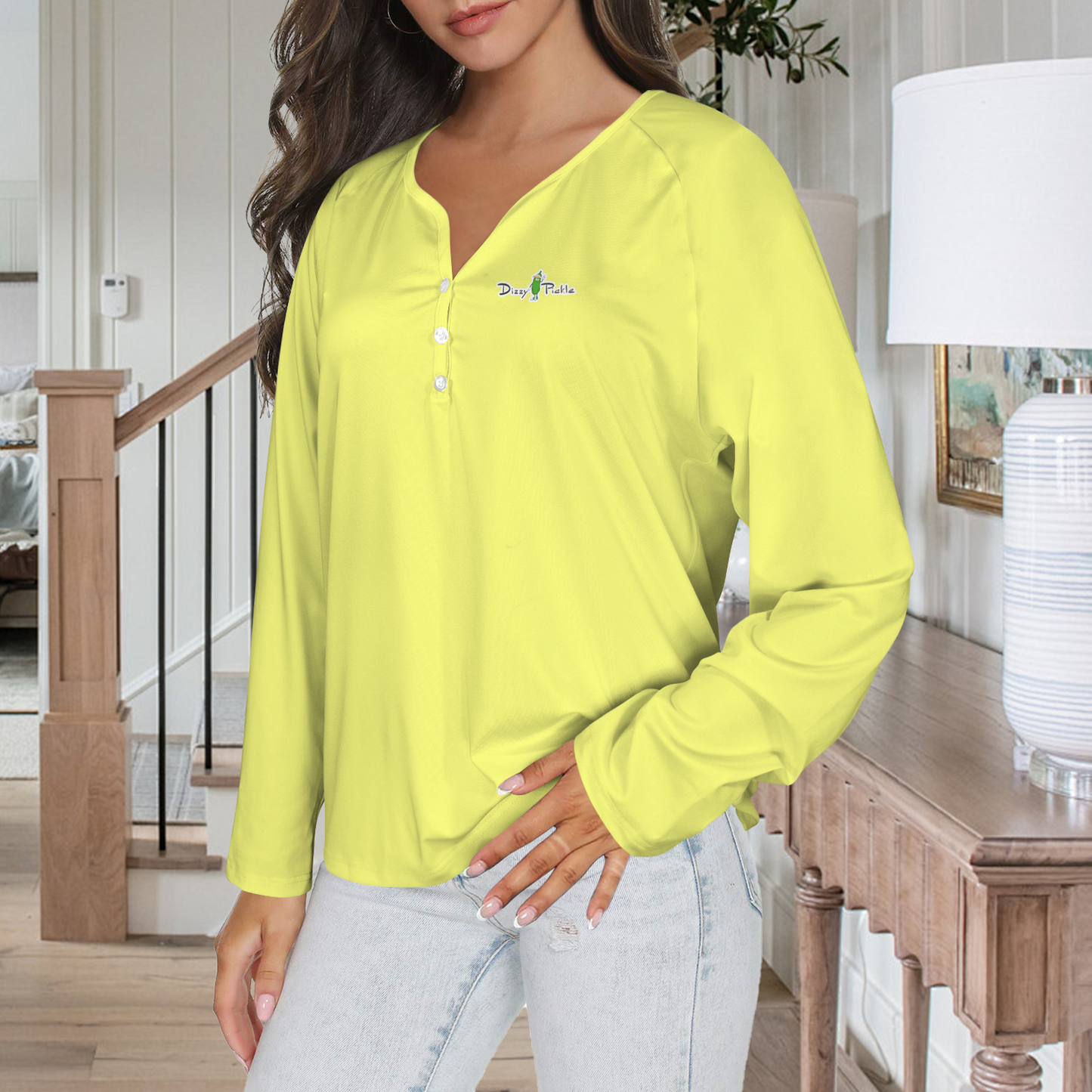 Three Button Long Sleeve Yellow