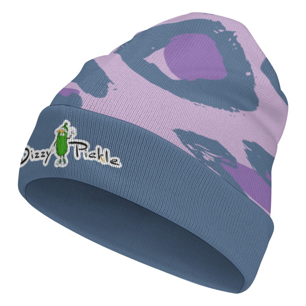 Dizzy Pickle Laura Lavender Animal Print One-Size Knitted Beanie