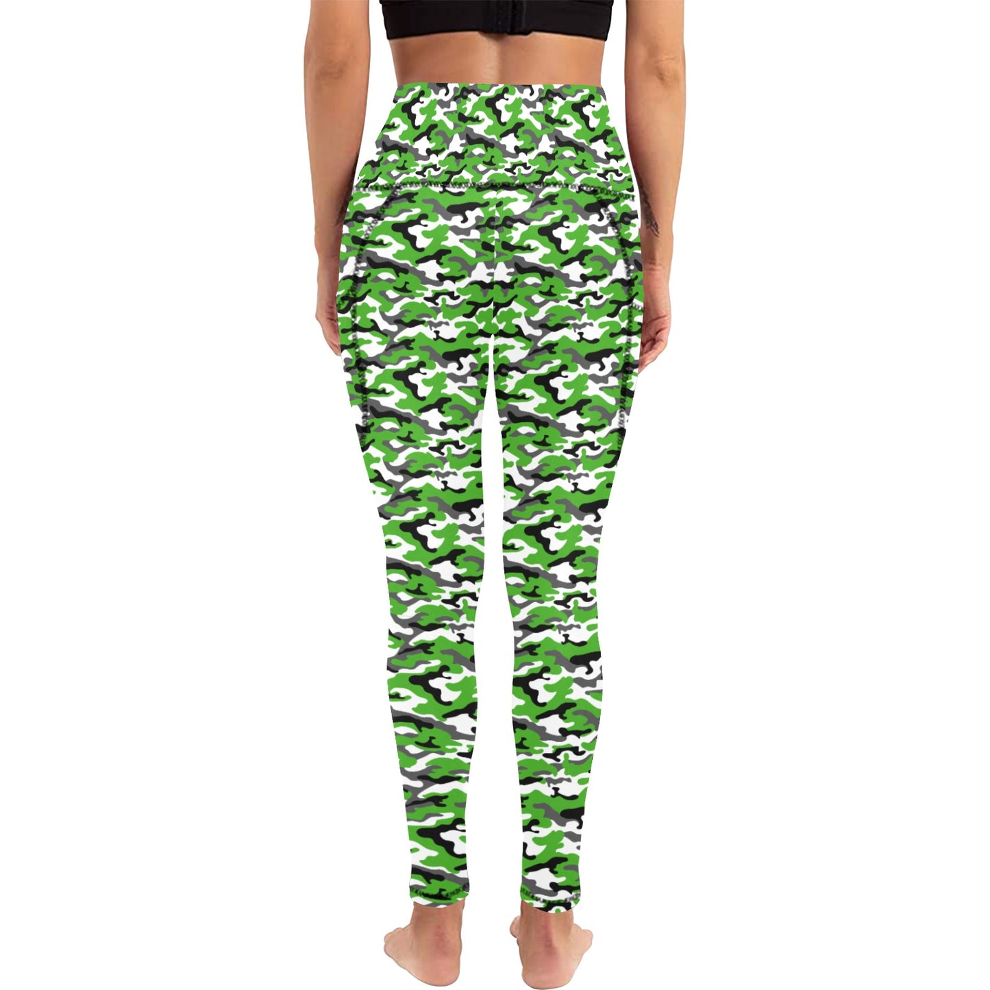 Dizzy Pickle Jan Green Women's Pickleball Performance Leggings (Ankle Length, High-Waisted, & Two Side Pockets)