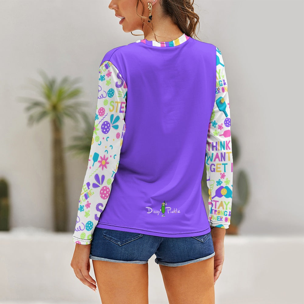 Dizzy Pickle Theresa Purple Women's Pickleball Stretchable Long Sleeve Shirt