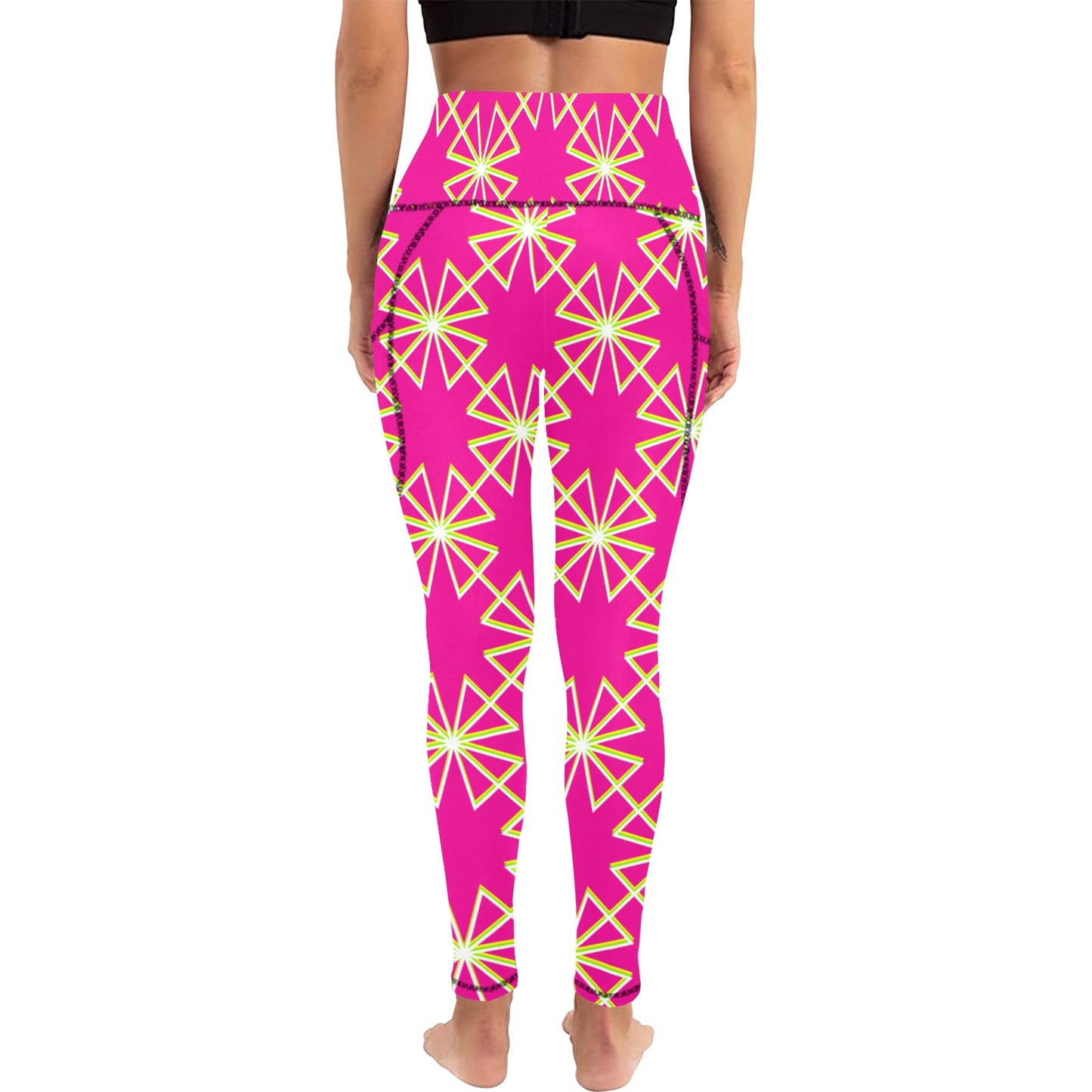 Dizzy Pickle Dinking Diva PG Stars Women's Pickleball Performance Leggings (Ankle Length, High-Waisted, & Two Side Pockets)