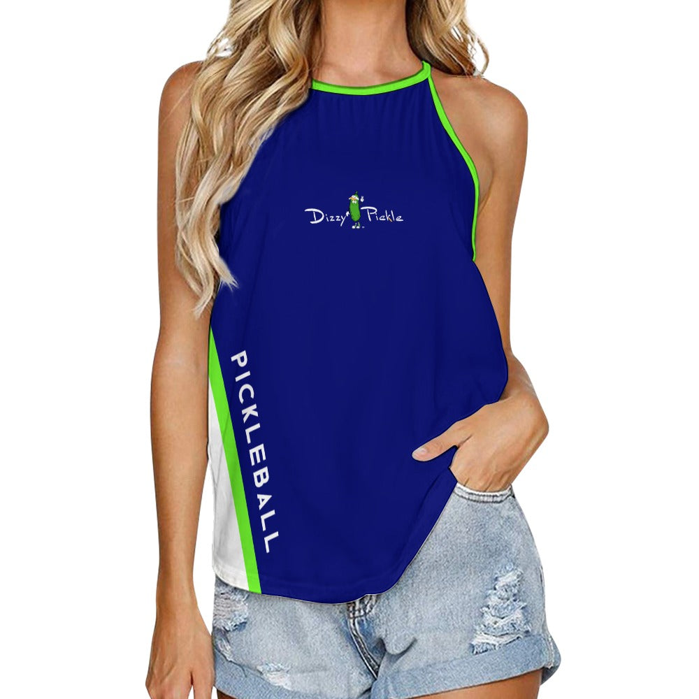 Dizzy Pickle Performance DS Women's Pickleball Sleeveless Crew Neck Vest Blue Green