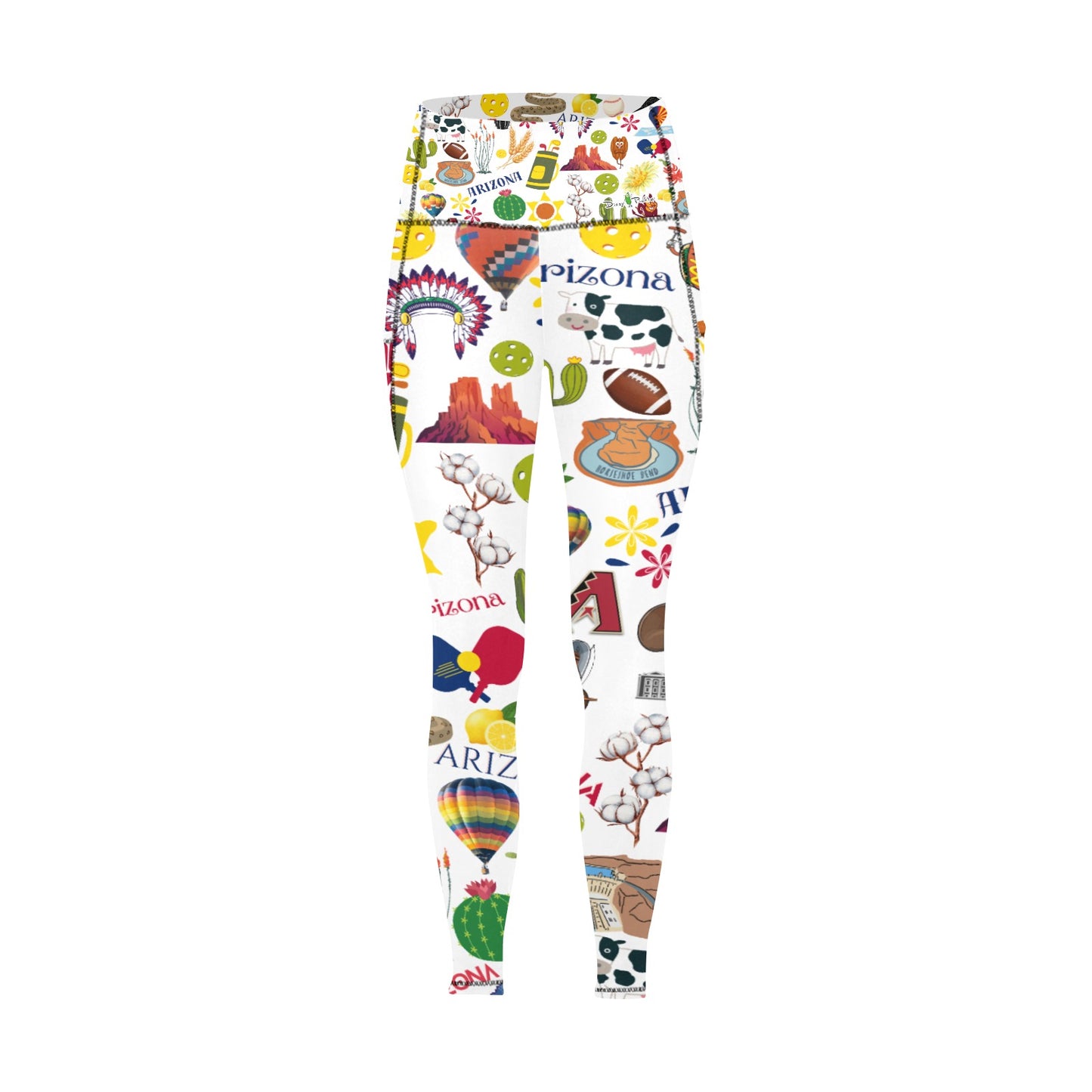 Dizzy Pickle Arizona Women's Pickleball Performance Leggings (Ankle Length, High-Waisted, & Two Side Pockets)