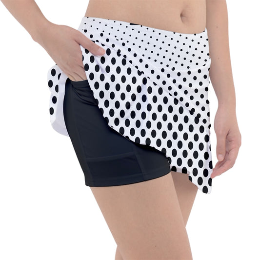 Dizzy Pickle Kim Black Polka Dots Women's 15" Classic Pickleball Skort