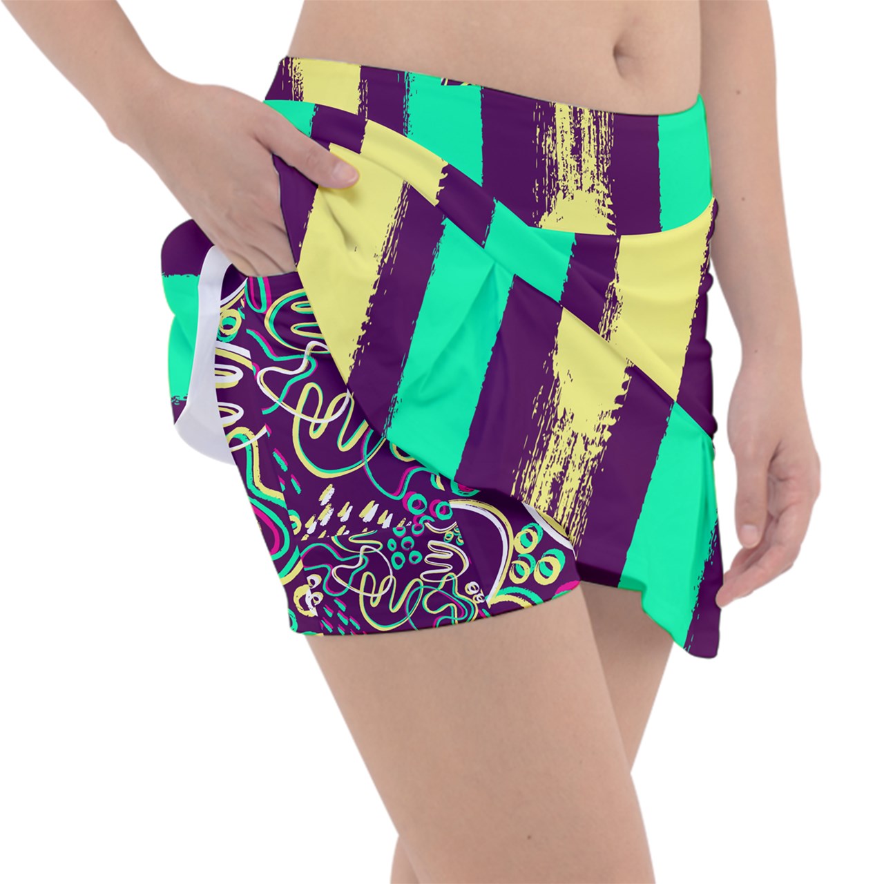 Dizzy Pickle Charlotte Stripes Classic Women's Pickleball Pleated Skorts with Inner Shorts & Pockets Plum