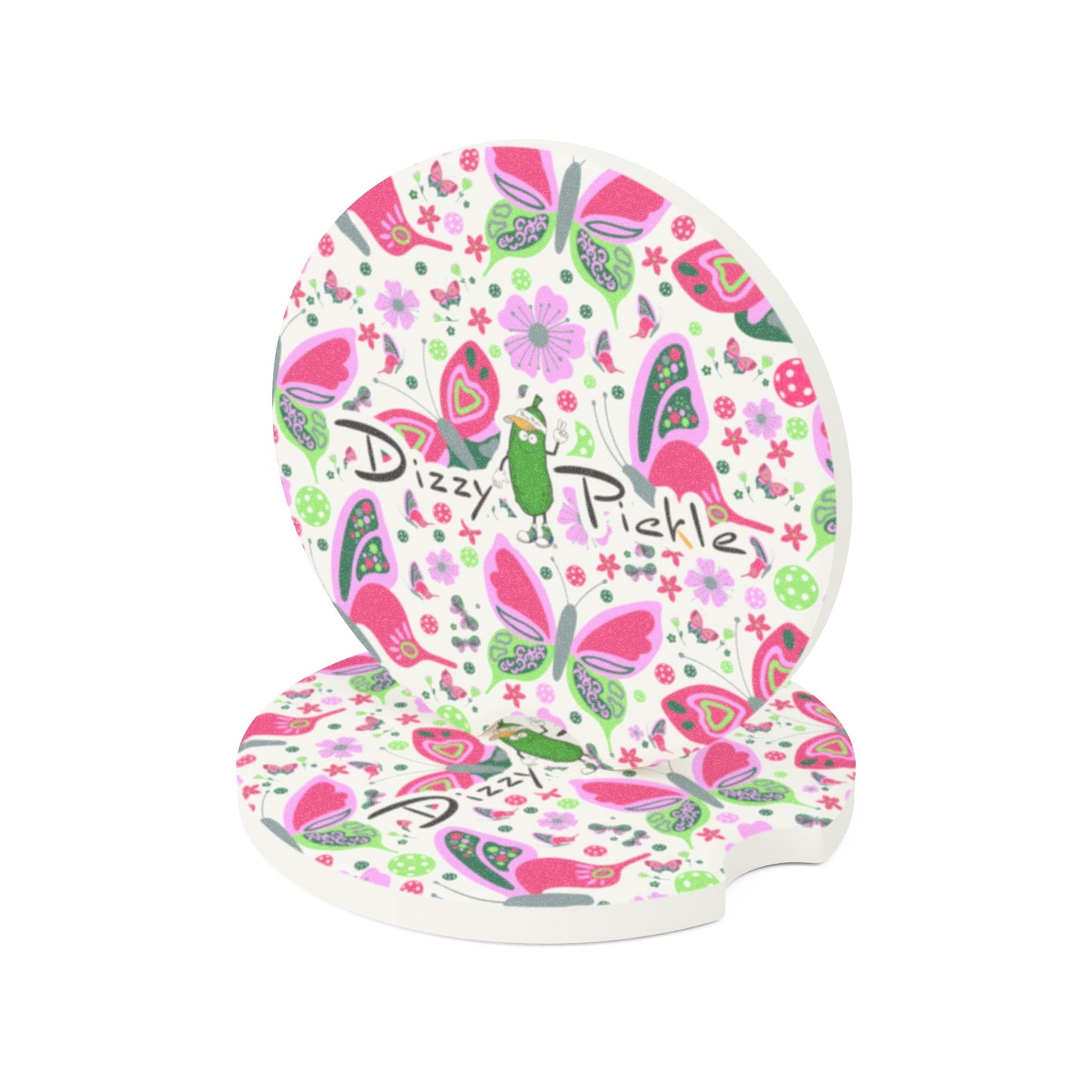 Dizzy Pickle Penny PG Butterflies Soapstone Car Coaster