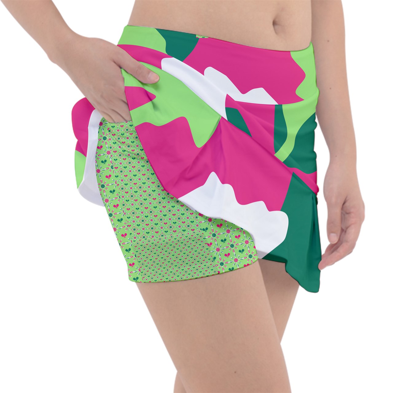 Penny - Pink/Green - Camo - Classic Pickleball Skort by Dizzy Pickle