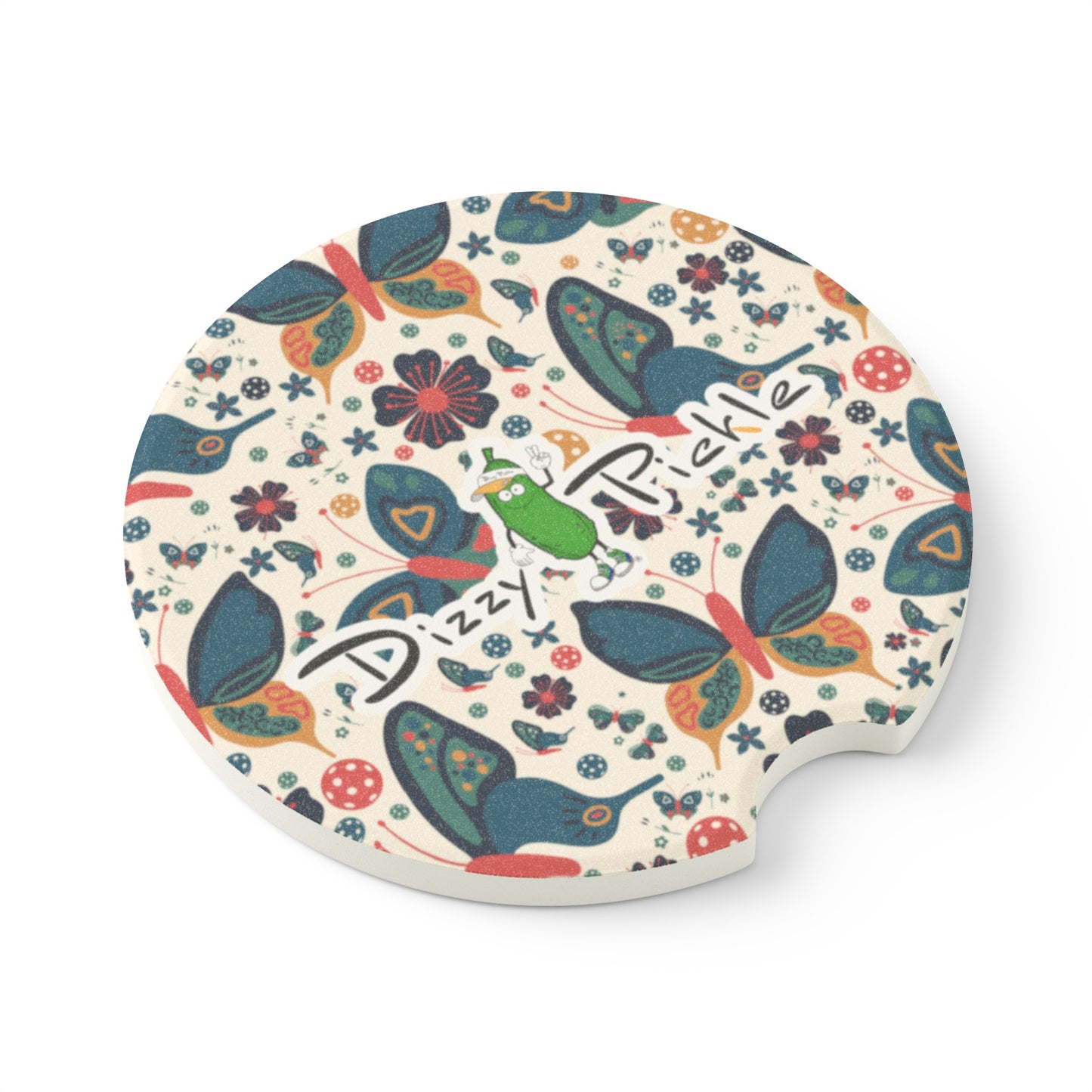 Dizzy Pickle Penny Butterflies BG Soapstone Car Coaster