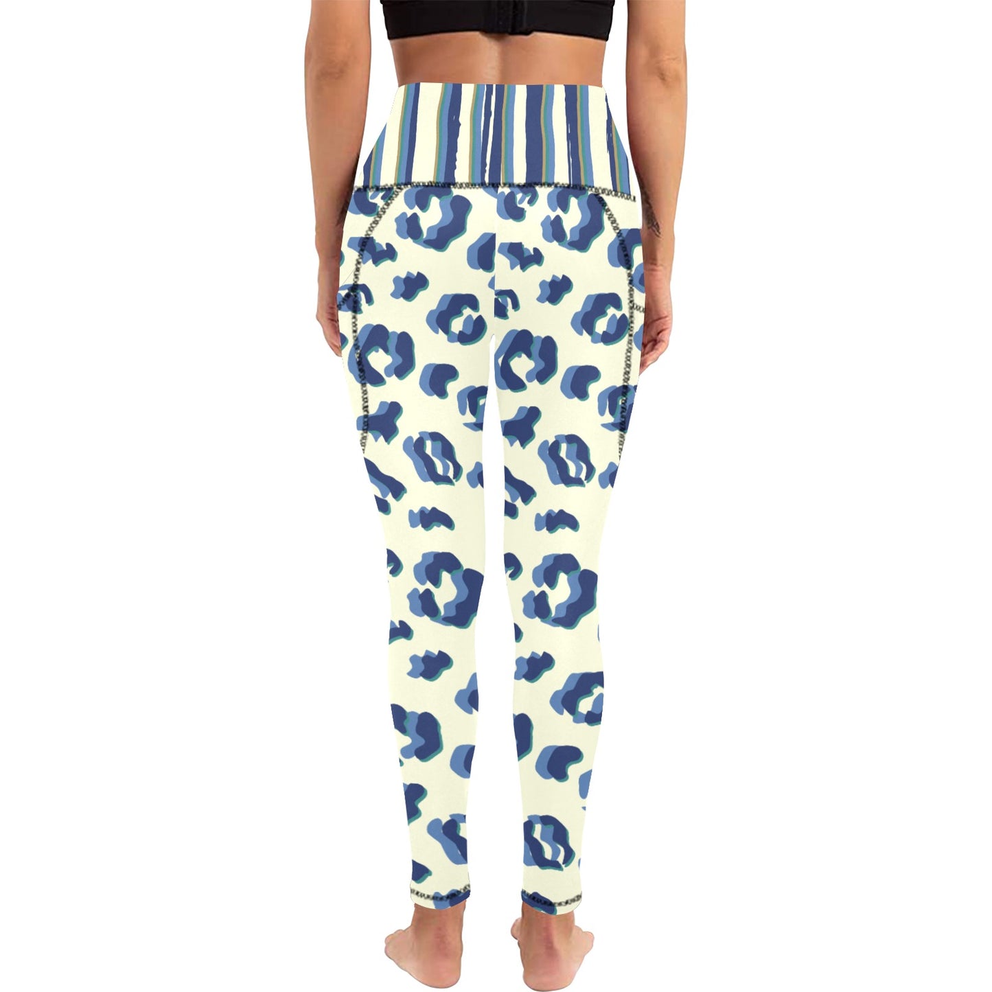 Dizzy Pickle Anne Leopard Women's Pickleball Performance Leggings (Ankle Length, High-Waisted, & Two Side Pockets)