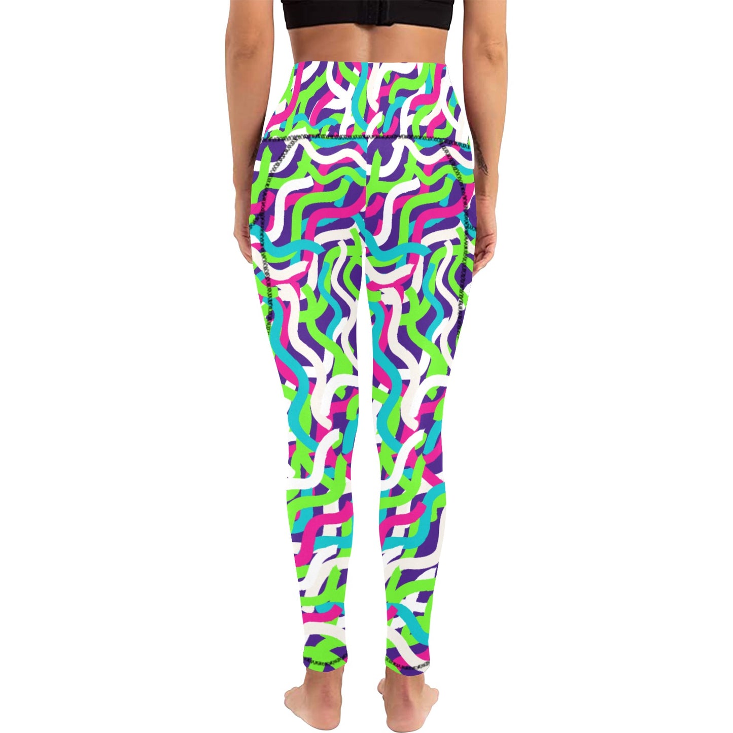 Dizzy Pickle Diana Wiggles Women's Pickleball Performance Leggings (Ankle Length, High-Waisted, & Two Side Pockets)