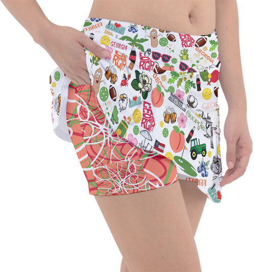 X-LARGE Dizzy Pickle Georgia Women's Classic 15" Pickleball Skort with Inner Shorts with Pockets