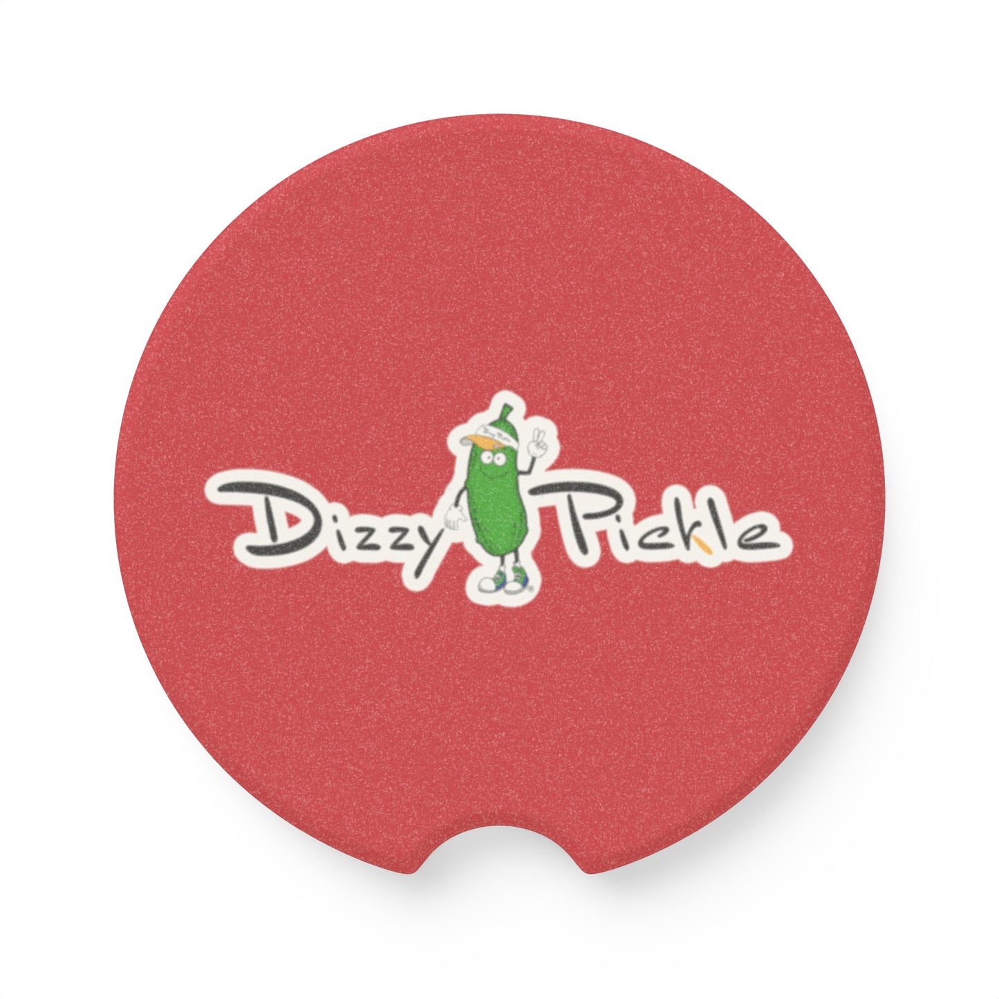 Dizzy Pickle DZY P Classic Deep Red Soapstone Car Coaster