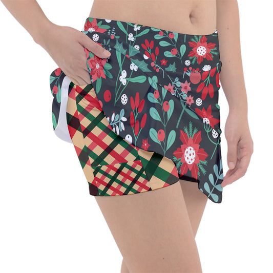 Dizzy Pickle Christmas Garden Women's Pickleball Classic 15" Pickleball Skort with Inner Shorts