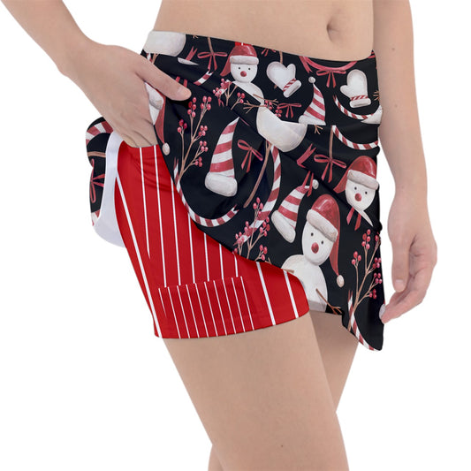 Dizzy Pickle Christmas Let It Snow Women's Pickleball Classic 15" Pickleball Skort with Inner Shorts