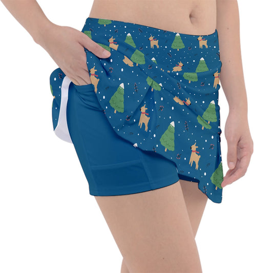 Dizzy Pickle Christmas Reindeer Frolic Women's Pickleball Classic 15" Pickleball Skort with Inner Shorts