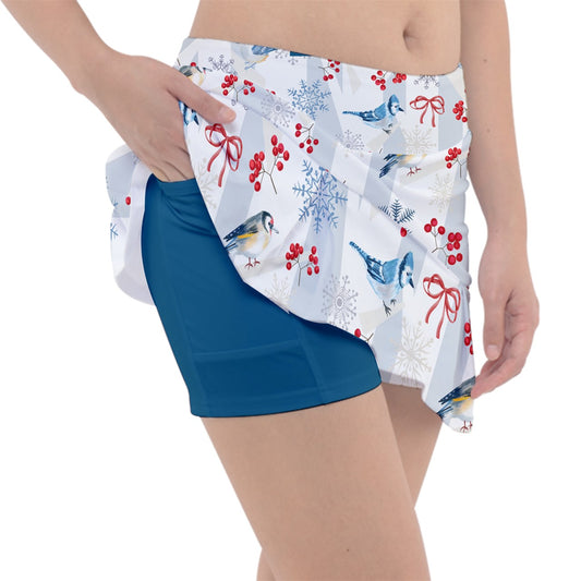 Dizzy Pickle Christmas First Snow Women's Pickleball Classic 15" Pickleball Skort with Inner Shorts