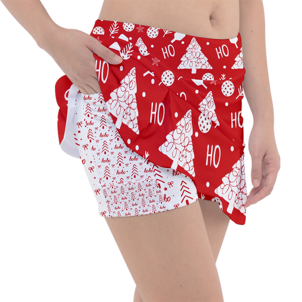 Dizzy Pickle Christmas HO HO HO Women's Pickleball Classic 15" Pickleball Skort with Inner Shorts