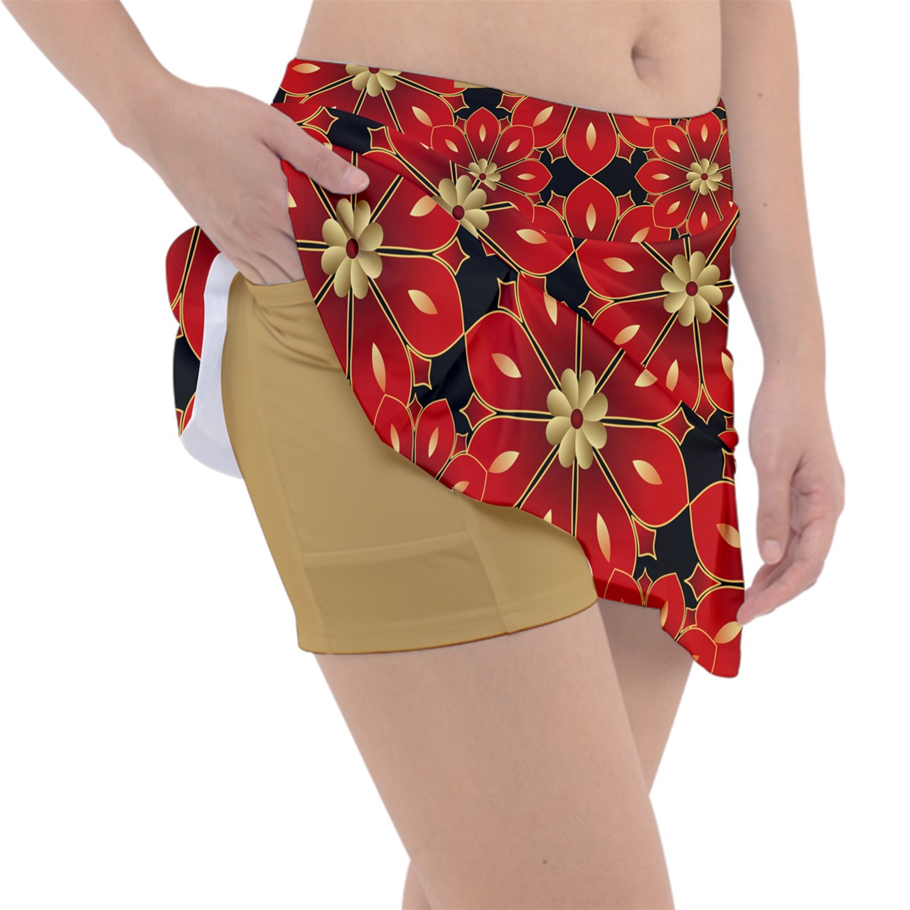 Dizzy Pickle Christmas Glory in Blooms Women's Pickleball Classic 15" Pickleball Skort with Inner Shorts