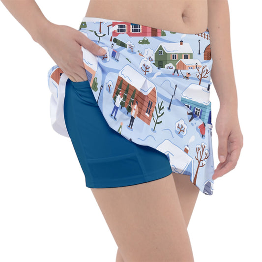 Dizzy Pickle Christmas Small Town Women's Pickleball Classic 15" Pickleball Skort with Inner Shorts