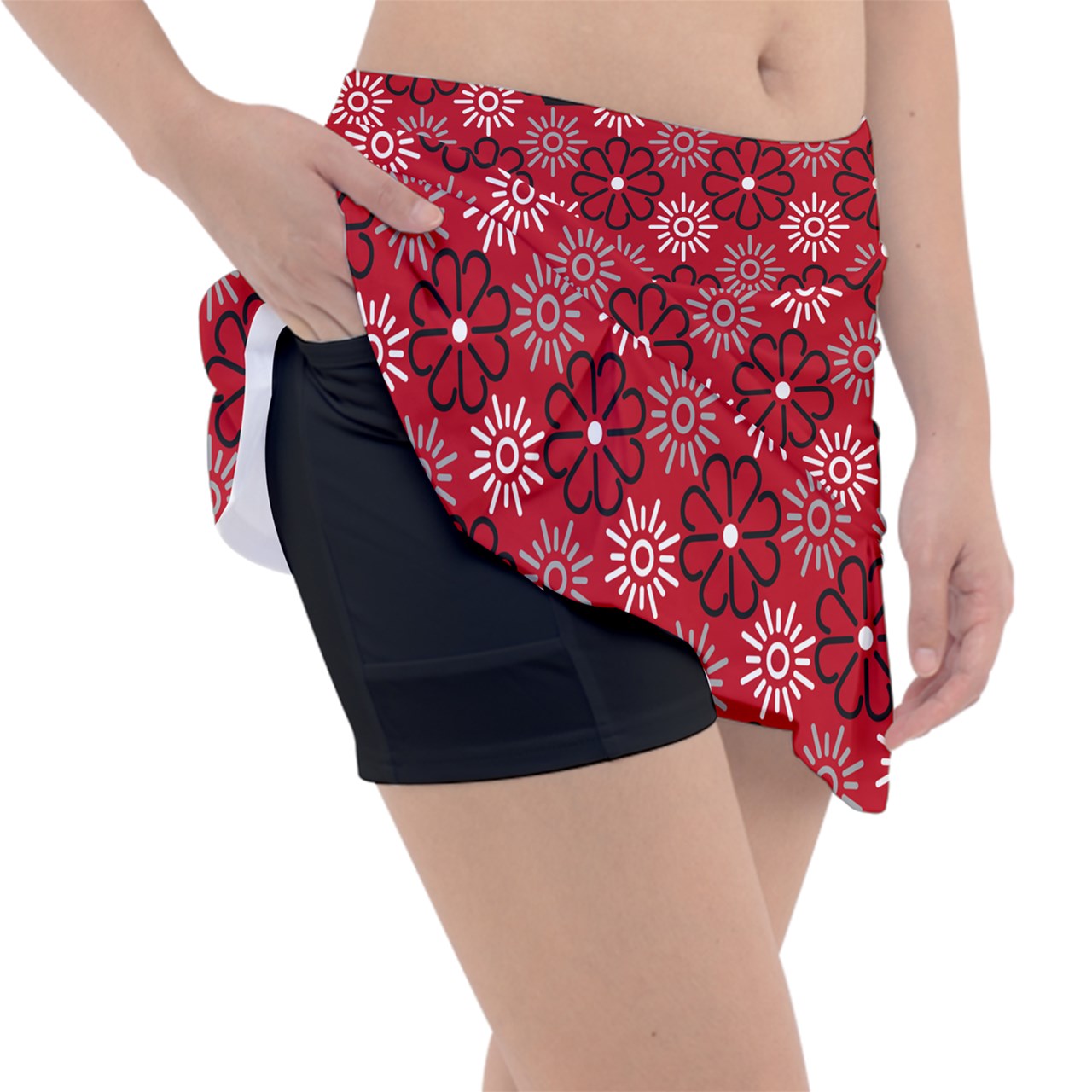 Dizzy Pickle April Red Women's Pickleball Classic 15" Pickleball Skort with Inner Shorts