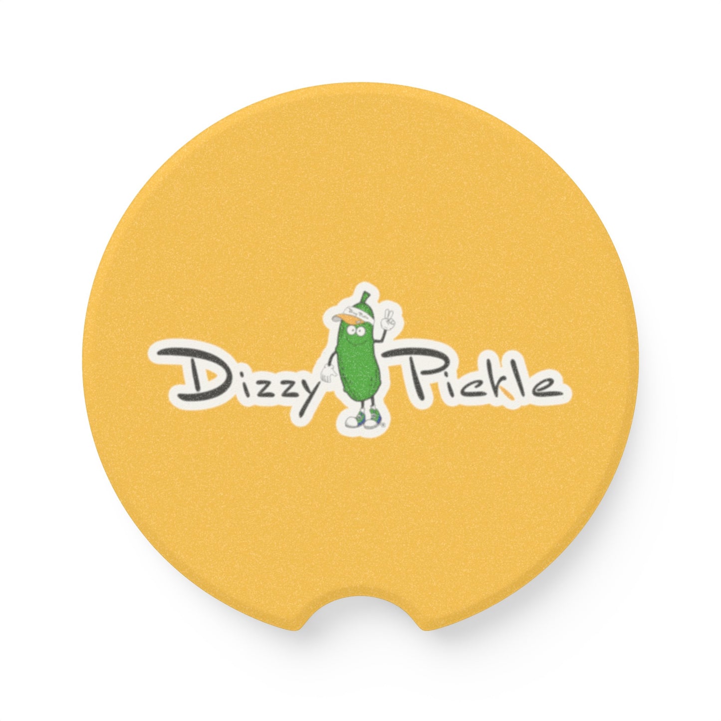 Dizzy Pickle DZY P Classic Yellow Soapstone Car Coaster